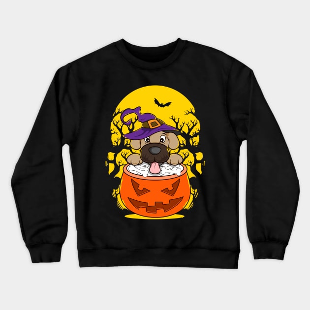 Halloween Puppy Wizard Cute Dog Obsessed Crewneck Sweatshirt by theperfectpresents